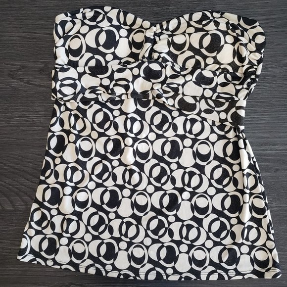 Ladies, THX, strapless, black/cream, flare top, size Large - Picture 1 of 2